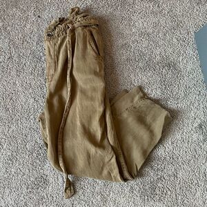 Aerie Paperbag Waist Wide Leg Pants in Brown size L